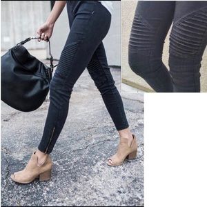New! Women’s Black Moto Biker Pant Leggings